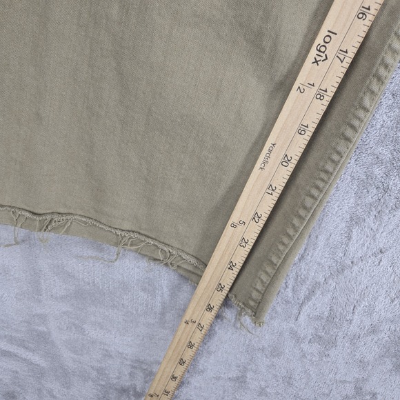 Oat New York Jeans Womens Size 31 Green Wide Leg High Rise Raw Hem Green - Picture 6 of 9